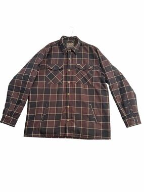 DIXXON Men's Form and Function Dark Brown Checkered Shirt Jacket XXL